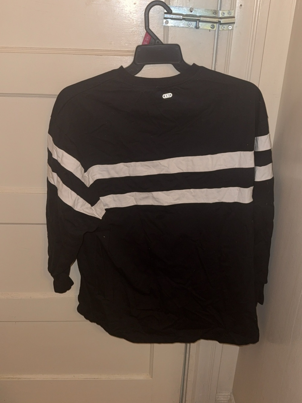 Forever 21 Black Long Sleeve Tee with White Stripes